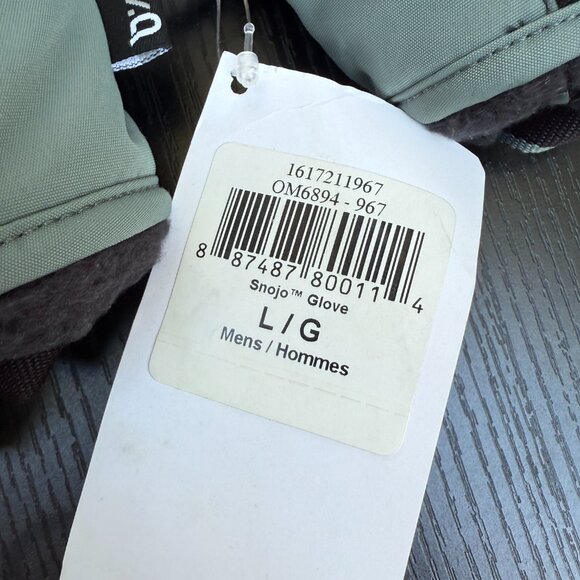 Mountain Hardwear Snojo Glove Men's Large Winter Nylon Leather Green Black New - Picture 7 of 8